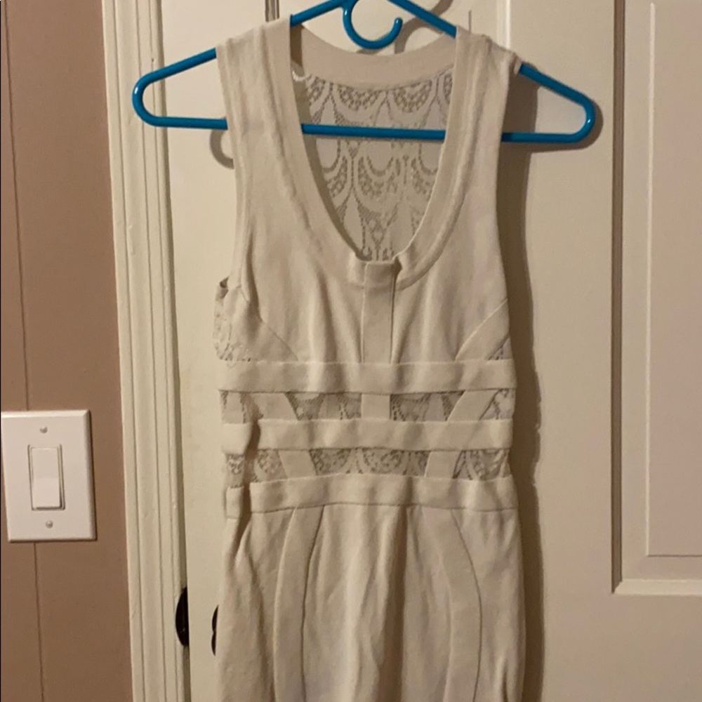 White cut out dress with lace